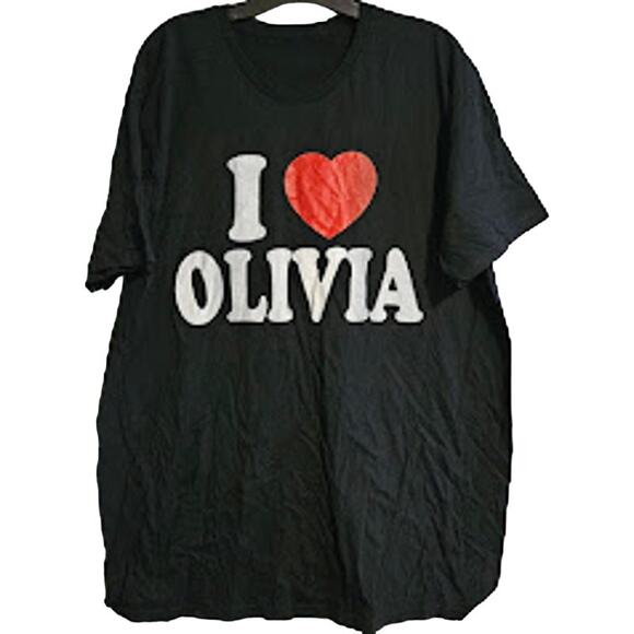 XL Port and Company Black I LOVE OLIVIA short sleeve tshirt - Picture 1 of 5